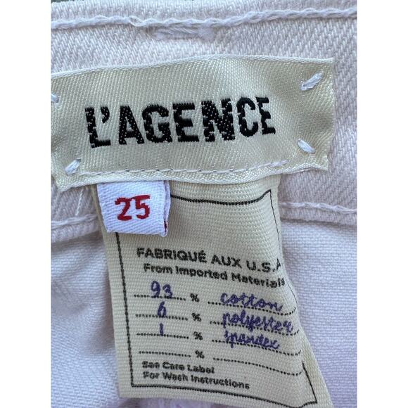 L'Agence Sada High Rise Cropped Slim Fit Raw Hem Jeans Sz 25 light pink - Picture 10 of 12